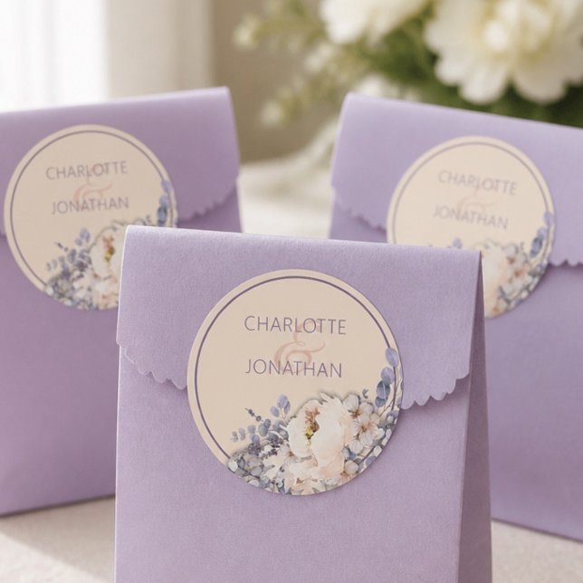 Autocollants de mariage floraux couleur pêche (Créateur téléchargé)