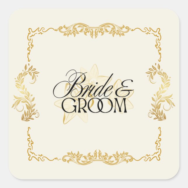 Autocollants de mariage Mariée & Marié (Devant)