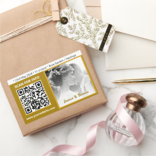 Autocollants de mariage modernes, code QR, photo, 