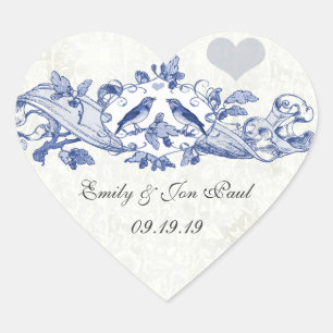 Autocollants de mariage Navy Vintage Lucky Bluebir