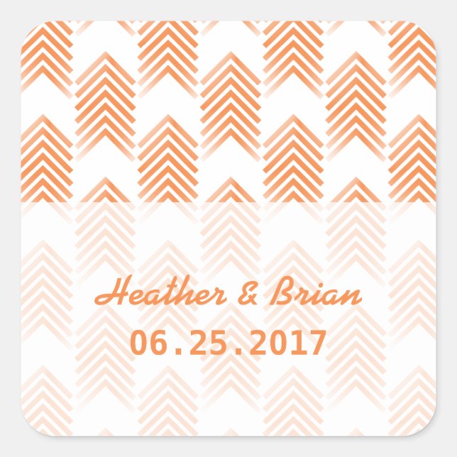 Autocollants de mariage Orange Tribal Arrows (Devant)