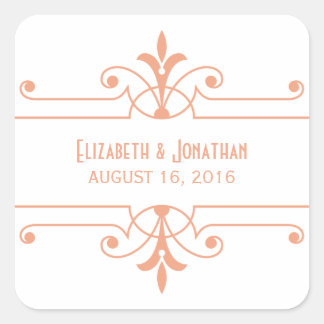 Autocollants de mariage Orange v2