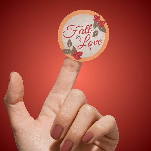 Autocollants de mariage ou de douche de mariée Tom (Fall Leaves Fall in Love Wedding or Bridal Shower Stickers for Favors, Envelope Seals & More)