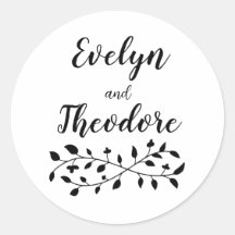 Autocollants de mariage personnalisés avec noms mi