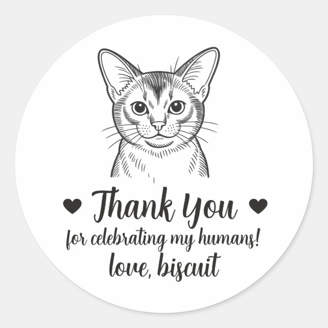 Autocollants de mariage personnalisés pour chat ab (Devant)