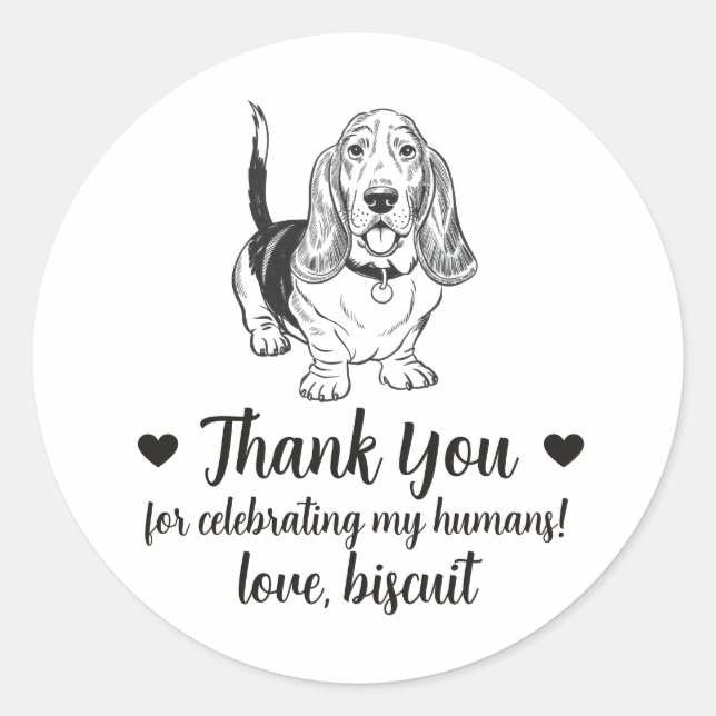 Autocollants de mariage personnalisés pour chien B (Devant)
