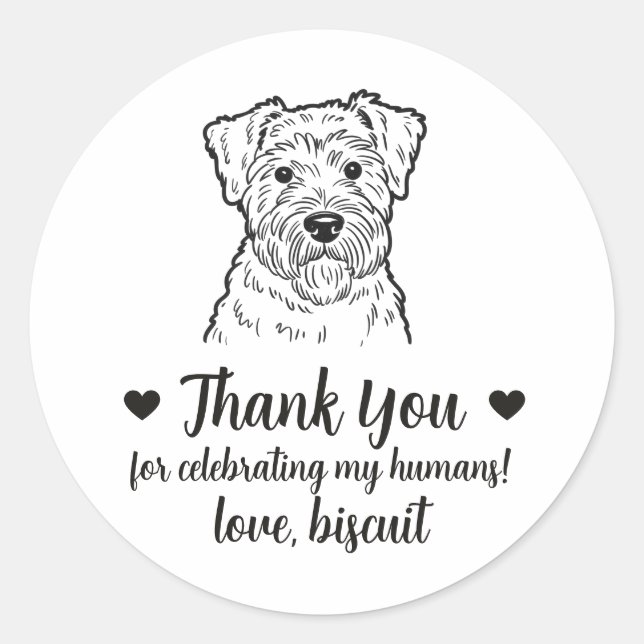 Autocollants de Mariage Personnalisés pour Terrier (Devant)