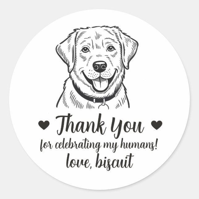 Autocollants de mariage pour chien Labrador Retrie (Devant)