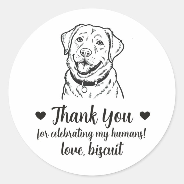 Autocollants de mariage pour chien Labrador Retrie (Devant)