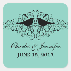 Autocollants de mariage pour Inséparable Aqua