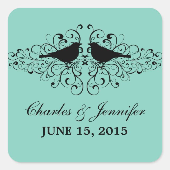 Autocollants de mariage pour Inséparable Aqua (Devant)