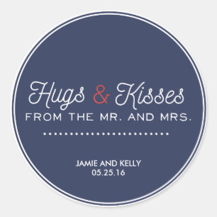 Autocollants de mariage pour mariage bleu marine e