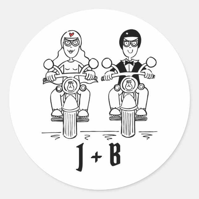Autocollants de mariage pour motocyclette personna (Devant)