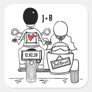 Autocollants de mariage pour motocyclette personna