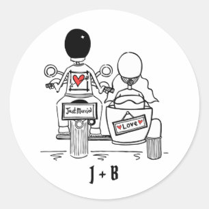 Autocollants de mariage pour motocyclette personna