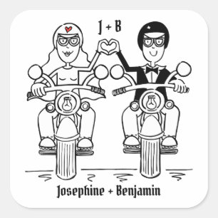 Autocollants de mariage pour motocyclette personna