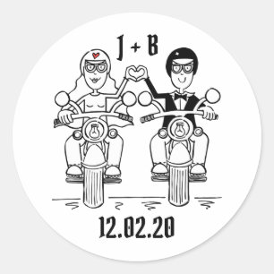 Autocollants de mariage pour motocyclette personna