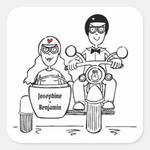 Autocollants de mariage pour motocyclette personna