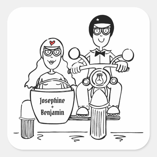 Autocollants de mariage pour motocyclette personna (Devant)