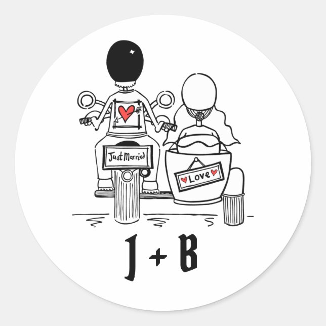 Autocollants de mariage pour motocyclette personna (Devant)