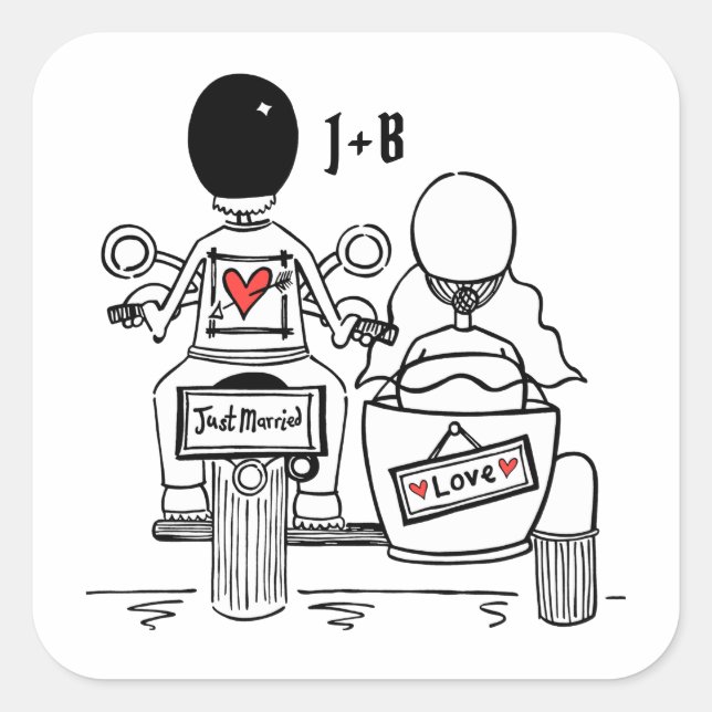 Autocollants de mariage pour motocyclette personna (Devant)