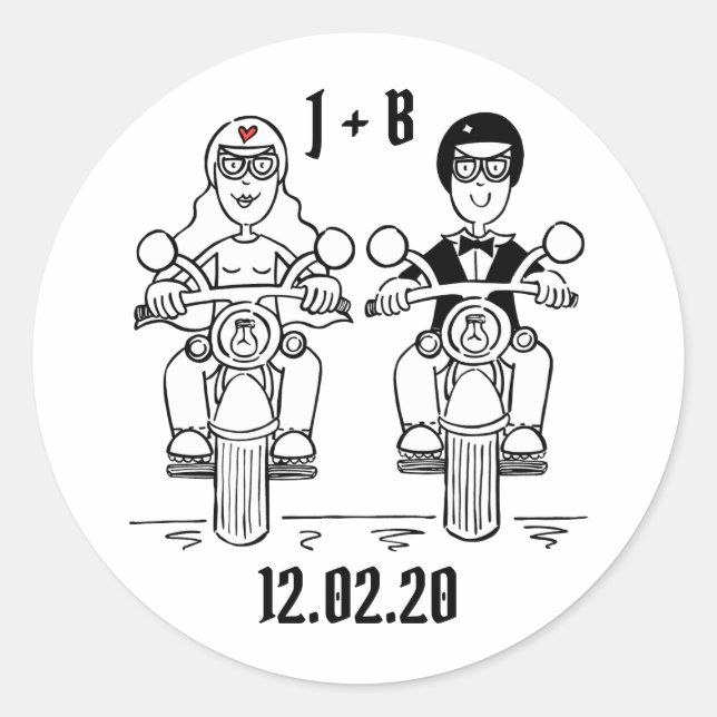 Autocollants de mariage pour motocyclette personna (Devant)