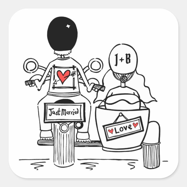 Autocollants de mariage pour motocyclette personna (Devant)