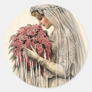 Autocollants de mariage vintage