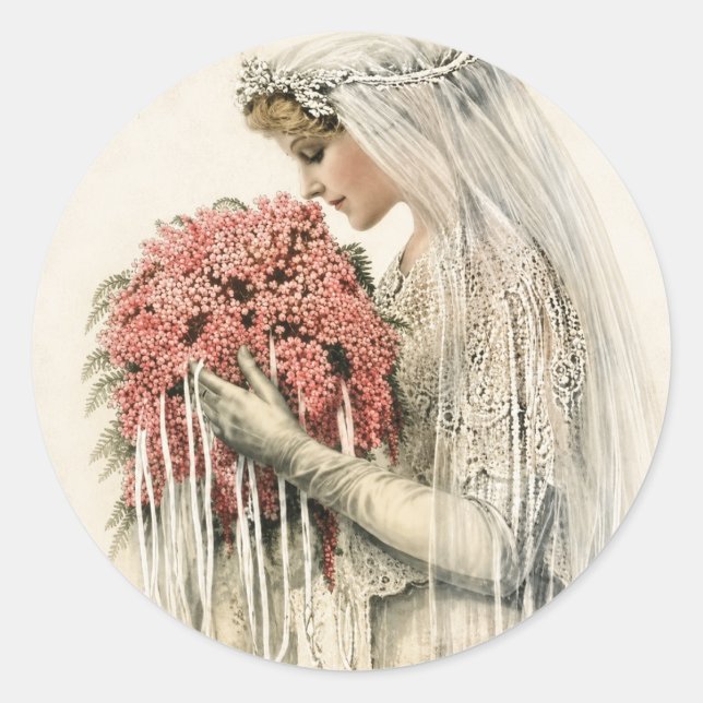 Autocollants de mariage vintage (Devant)