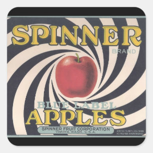 Autocollants de marque de pomme Retro Spinner
