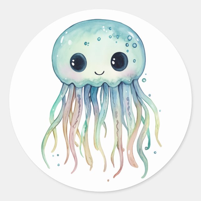 Autocollants de méduses mignons (Devant)