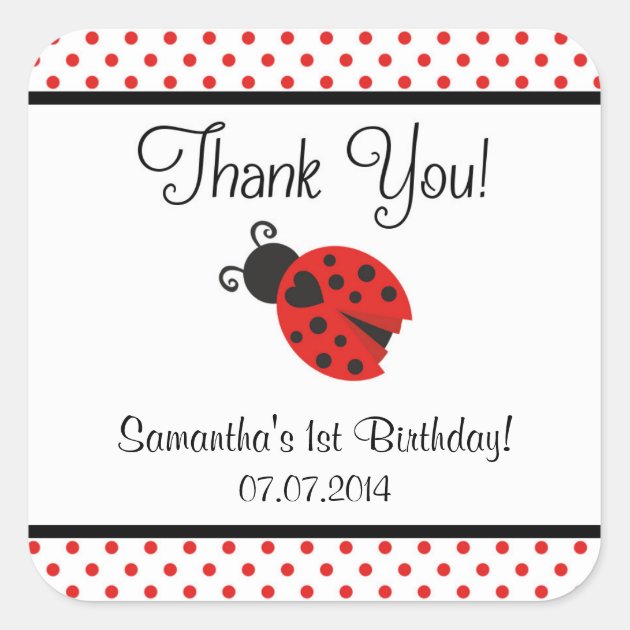 Autocollants de Merci d anniversaire de coccinelle Zazzle.fr