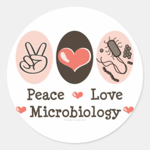 Autocollants de microbiologie d'amour de paix
