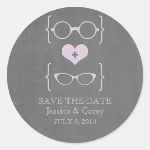 Autocollants de mise en garde "Geeky Glasses Chalk