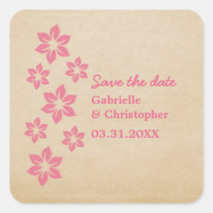 Autocollants de mise en garde Tropical Floral, Ros