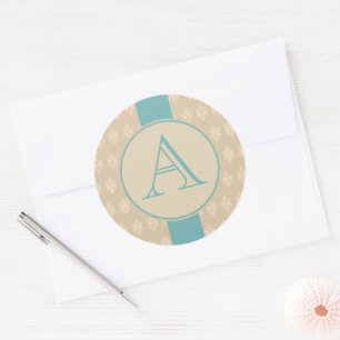 Autocollants de monogramme en dentelle antique