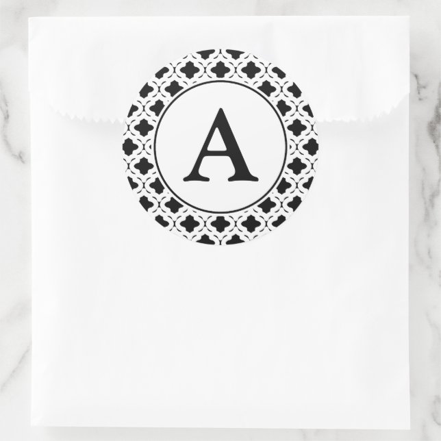 Autocollants de monogramme noir et blanc (Sac)