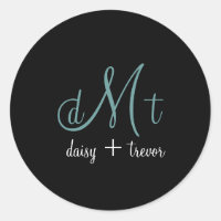 Autocollants de monogramme noir ordinaire