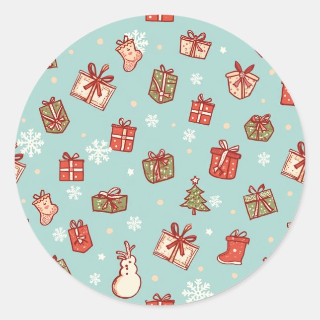 Autocollants de motif de cadeaux de Noël (Devant)