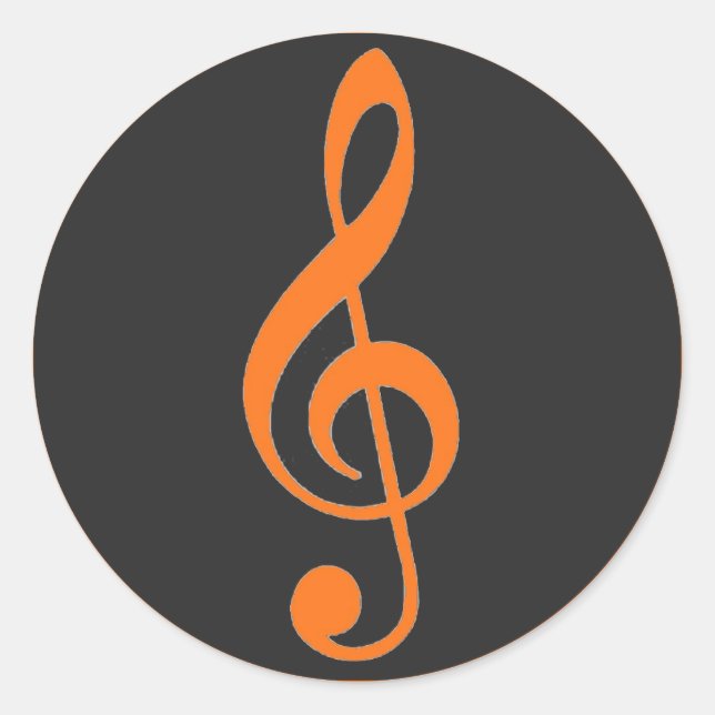 Autocollants de musique à clé gris orange (Devant)