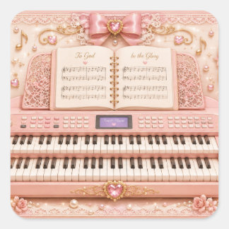 Autocollants de musique d'orgue électronique rose