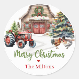 Autocollants de Noël à la ferme