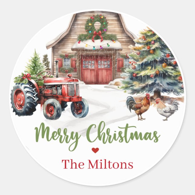 Autocollants de Noël à la ferme (Devant)
