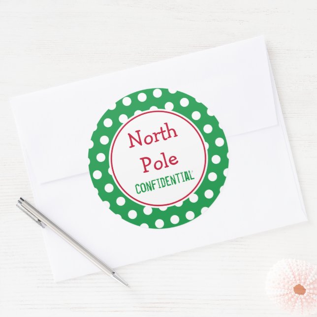 Autocollants de Noël du Pôle Nord Vert (Enveloppe)