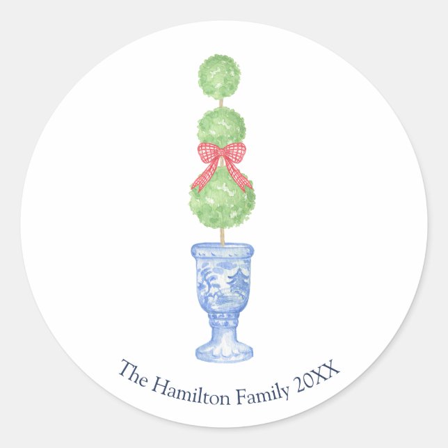 Autocollants de Noël en Chinoiserie Topiaire Coque (Devant)