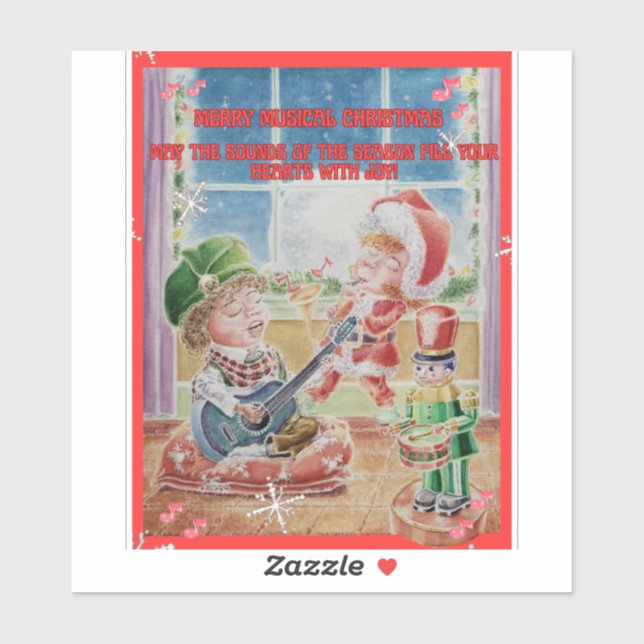 Autocollants de Noël musicaux pour enfants  (Feuille)