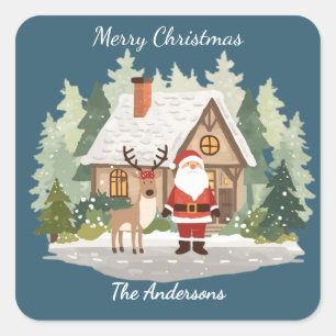 Autocollants de Noël Personnalisés Père Noël et Re