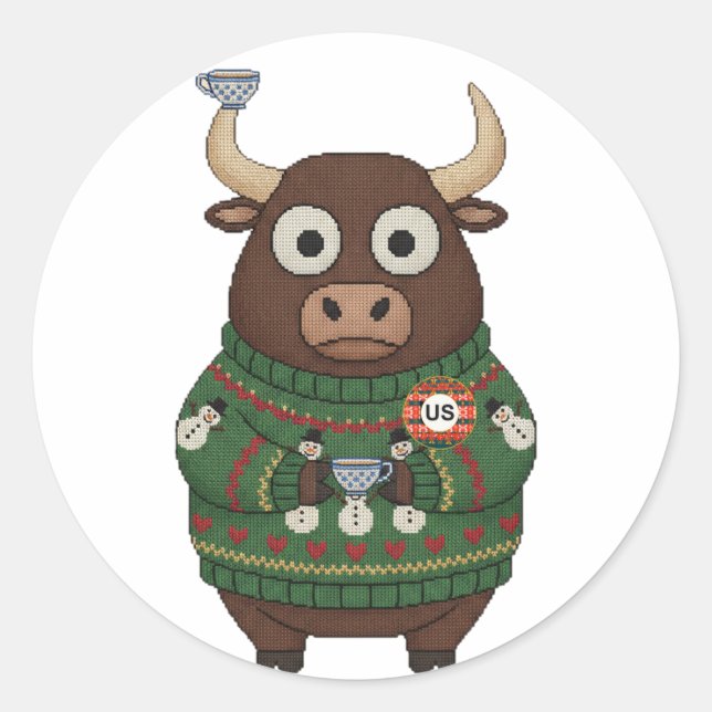 Autocollants de Noël pour Sweater Laid Bull (Devant)