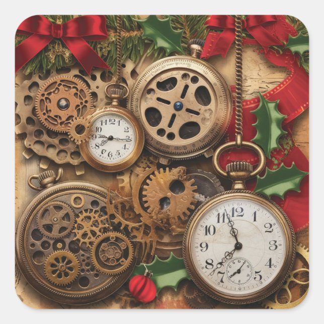 Autocollants de Noël Steampunk (Devant)