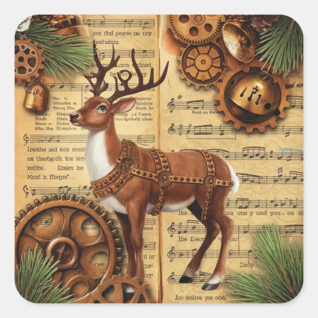 Autocollants de Noël Steampunk (Devant)